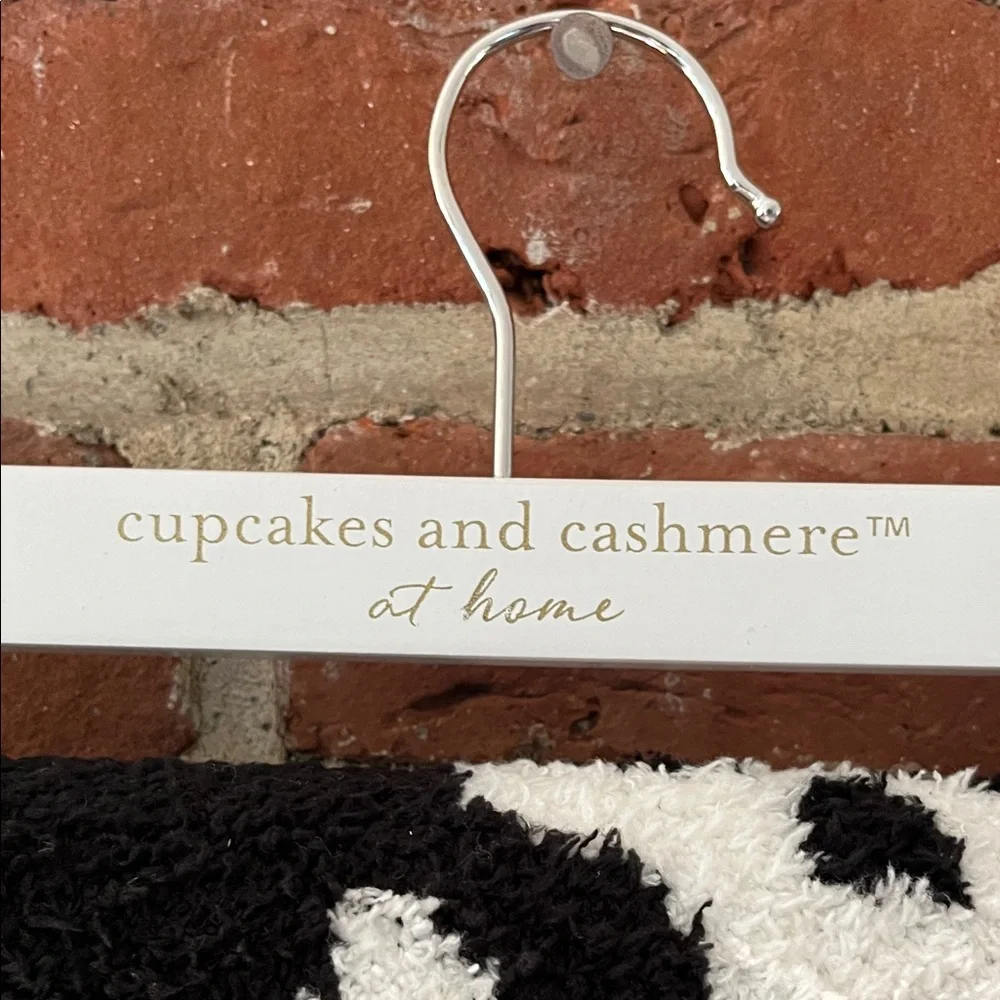 cupcakes & cashmere Black and White Skull Door Mat